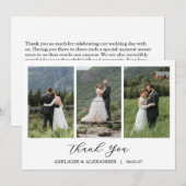 Carte De Remerciements Modern Script Photo Wedding (Devant / Derrière)
