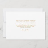 Carte De Remerciements Modern Script Simple Graduation (Dos)