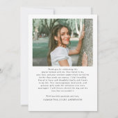 Carte De Remerciements Modern Script Simple Photo High School Graduation (Dos)