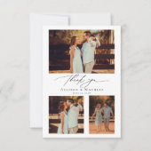 Carte De Remerciements Modern Script Wedding Photo Collage (Devant)