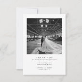 Carte De Remerciements Modern Serif Typography Wedding Photo (Devant)