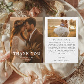 Carte De Remerciements Modern Simple 2 Photo Wedding 