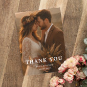 Carte De Remerciements Modern Simple 2 Photo Wedding 