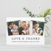 Carte De Remerciements Modern Simple Love Thanks 3 Mariage photo (Debout devant)