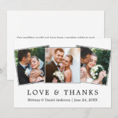 Carte De Remerciements Modern Simple Love Thanks 3 Mariage photo (Devant / Derrière)