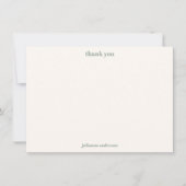 Carte De Remerciements Modern Simple Sage Green Stripes Personalized Name (Devant)