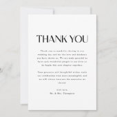 Carte De Remerciements Modern Simplistic Black & White Wedding Photo (Devant)