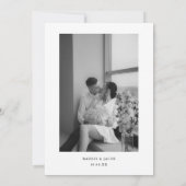 Carte De Remerciements Modern Simplistic Black & White Wedding Photo (Dos)