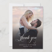 Carte De Remerciements Modern Stylish Calligraphy Script Photo Wedding  (Devant)