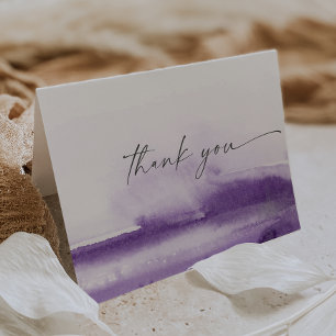 Carte De Remerciements Modern Watercolor Purple Thank You