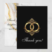 Carte De Remerciements Modern Wedding Thank You Card (Devant / Derrière)