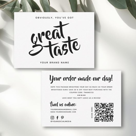 Carte De Remerciements Modern you've got great taste qr code thank you
