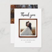 Carte De Remerciements Moderne 2 Mariage de script photo (Devant / Derrière)