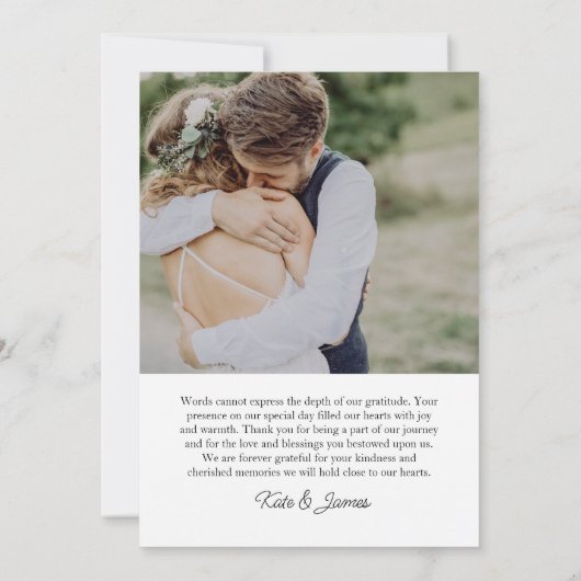 Carte De Remerciements Moderne 4 Mariage photo (Dos)