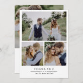 Carte De Remerciements Moderne 4 Mariage photo (Devant / Derrière)