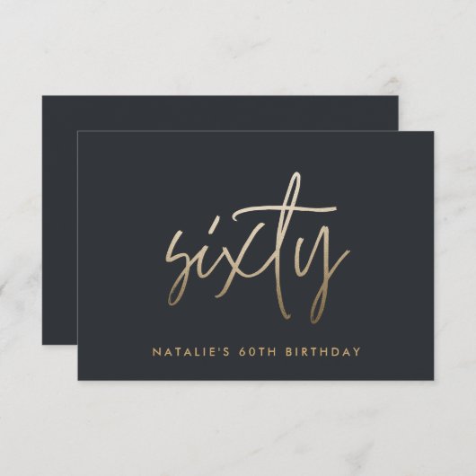 Carte De Remerciements Moderne 60e anniversaire simple élégant script élé (Devant / Derrière)