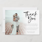 Carte De Remerciements Moderne 6 Photo Nouveaux mariés Mariage de script (Devant)