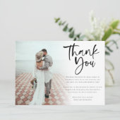 Carte De Remerciements Moderne 6 Photo Nouveaux mariés Mariage de script (Debout devant)