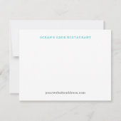 Carte de remerciements moderne Aqua Ocean Waves (Dos)