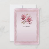 Carte de remerciements moderne aux fleurs roses (Dos)