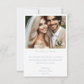 Carte de remerciements moderne avec photo, texte b (Dos)