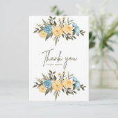 carte de remerciements moderne blanc bleu noir (Debout devant)