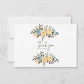 carte de remerciements moderne blanc bleu noir (Dos)