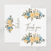 carte de remerciements moderne blanc bleu noir (Devant / Derrière)