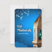 CARTE DE REMERCIEMENTS MODERNE BLEU EID MUBARAK (Devant)