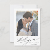 Carte De Remerciements Moderne Boho Calligraphie 2 Mariage photo (Devant)