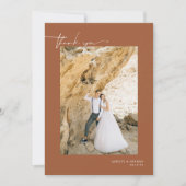 Carte De Remerciements Moderne Boho Désert | Simple Écriture Mariage Merc (Devant)