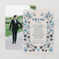 Carte de remerciements moderne Boho Folk avec phot