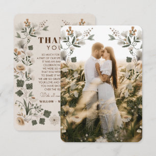 Carte de remerciements moderne Boho Folk avec phot