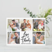 Carte De Remerciements Moderne Brush Script Love Thanks 5 Mariage photo (Debout devant)
