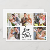 Carte De Remerciements Moderne Brush Script Love Thanks 5 Mariage photo (Devant / Derrière)