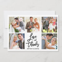 Moderne Brush Script Love Thanks 5 Mariage photo