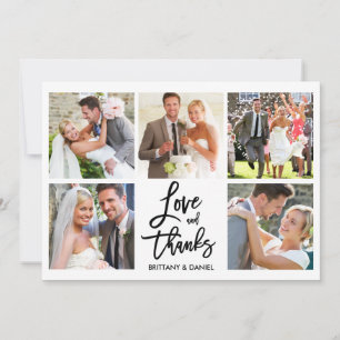 Carte De Remerciements Moderne Brush Script Love Thanks 5 Mariage photo