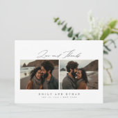 Carte De Remerciements Moderne Calligraphie 2 Mariage photo (Debout devant)