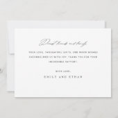 Carte De Remerciements Moderne Calligraphie 2 Mariage photo (Dos)