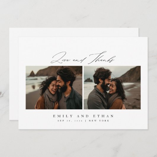 Carte De Remerciements Moderne Calligraphie 2 Mariage photo (Devant / Derrière)