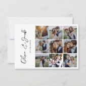 Carte De Remerciements Moderne Calligraphie 9 Photo Collage Mariage (Devant)