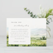 Carte De Remerciements Moderne Chic Aquarelle Vignoble Paysage Mariage (Debout devant)