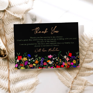 Carte De Remerciements Moderne chic boho fleurs sauvages lumineuses de ma
