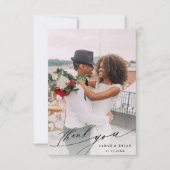 Carte De Remerciements Moderne Chic Calligraphie 2 Mariage photo (Devant)