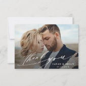 Carte De Remerciements Moderne Chic Calligraphie 2 Mariage photo (Devant)