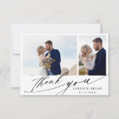 Carte De Remerciements Moderne Chic Calligraphie 3 Mariage photo (Devant)