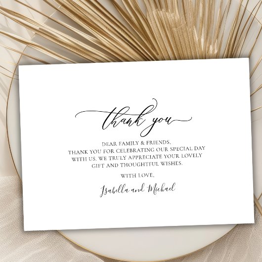 Carte De Remerciements Moderne Chic Calligraphie Script Un Mariage Photo