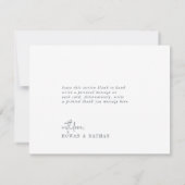 Carte De Remerciements Moderne Chic Dark Navy Mariage plat bleu (Dos)