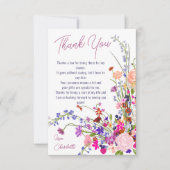 Carte De Remerciements Moderne chic fleurs sauvages script nuptiale douch (Devant)