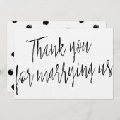 Carte De Remerciements Moderne Chic "Merci pour nous marier" (Devant / Derrière)